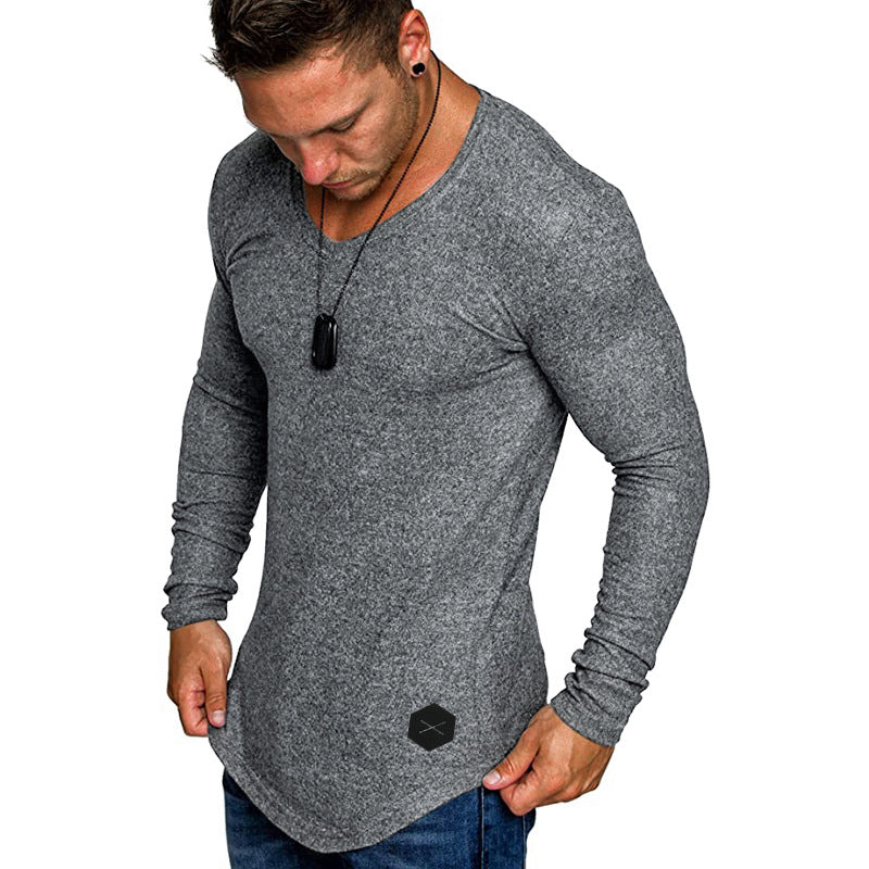 Herren Langarmshirt mit modernem V-Ausschnitt und komfortabler Passform EB
