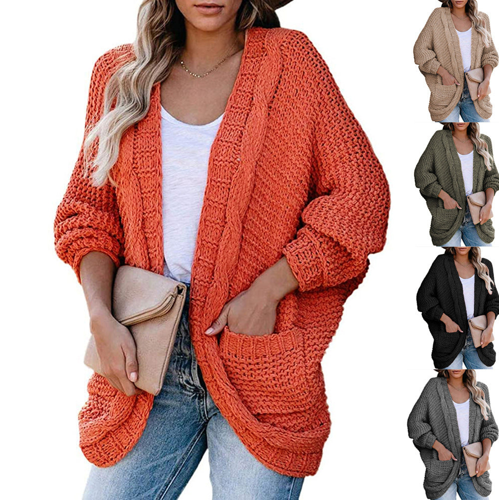 Damen Strickjacke mit lässigem Schnitt und tiefen Taschen EB