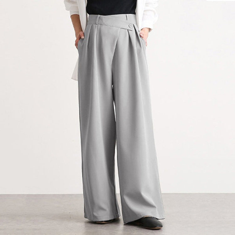 Damen Hochtaillierte weite Hose mit eleganter Faltenteilung EB