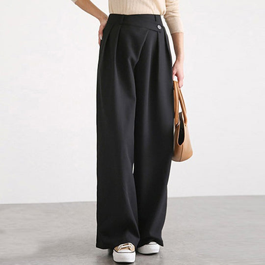 Damen Hochtaillierte weite Hose mit eleganter Faltenteilung EB