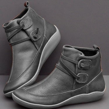 Damen Komfortable Stiefel mit modischem Schnallenverschluss EB