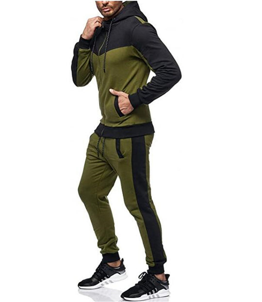 Herren nan sportlicher Trainingsanzug mit Kapuzenjacke und tapered Jogginghose EB