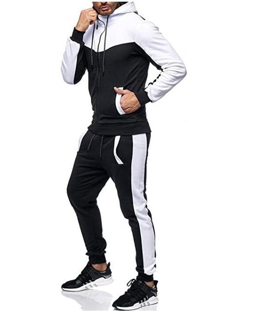 Herren nan sportlicher Trainingsanzug mit Kapuzenjacke und tapered Jogginghose EB