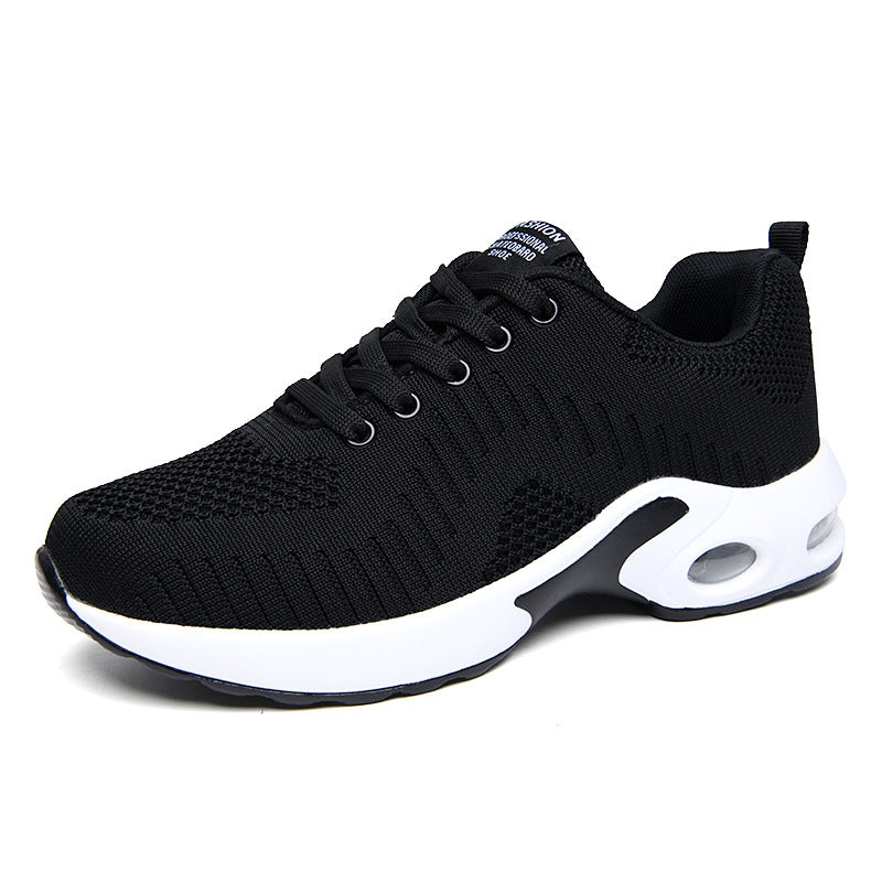 Damen nan leichte Strick-Fitnesssneaker mit sichtbarer Luftkammer-Dämpfung und viskoelastischer Innensohle EB