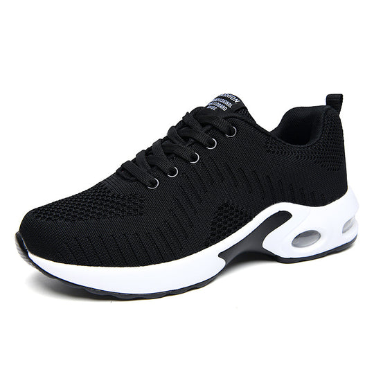 Damen nan leichte Strick-Fitnesssneaker mit sichtbarer Luftkammer-Dämpfung und viskoelastischer Innensohle EB