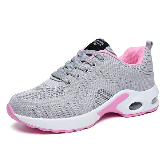 Damen nan leichte Strick-Fitnesssneaker mit sichtbarer Luftkammer-Dämpfung und viskoelastischer Innensohle EB