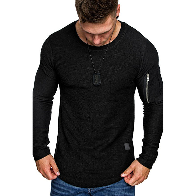 Herren Langarmshirt mit einzigartigem Schnitt und praktischem Reißverschluss EB