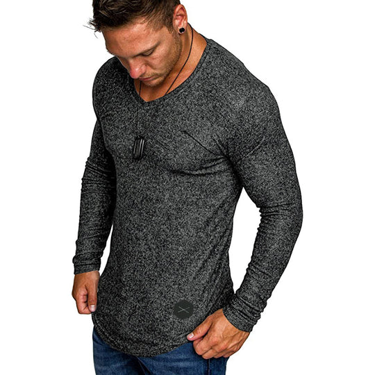 Herren Langarmshirt mit modernem V-Ausschnitt und komfortabler Passform EB
