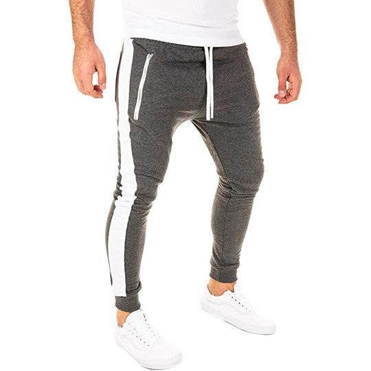 Herren Sportliche Jogginghose mit seitlichen Reißverschlusstaschen und elastischem Bund EB