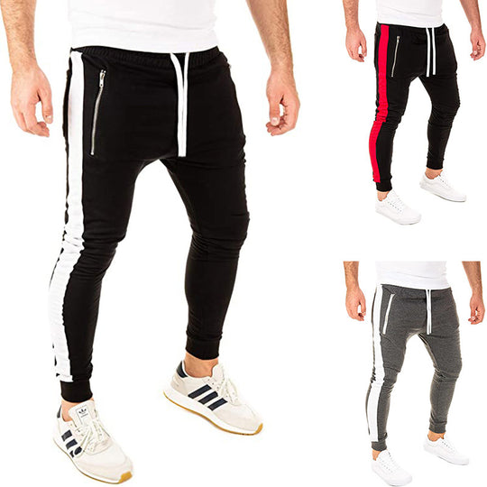 Herren Sportliche Jogginghose mit seitlichen Reißverschlusstaschen und elastischem Bund EB
