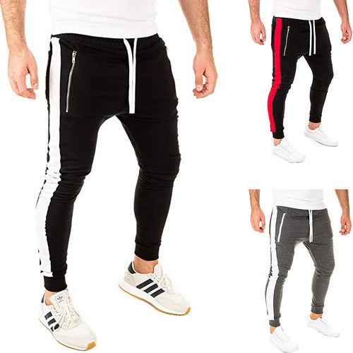 Herren Sportliche Jogginghose mit seitlichen Reißverschlusstaschen und elastischem Bund EB