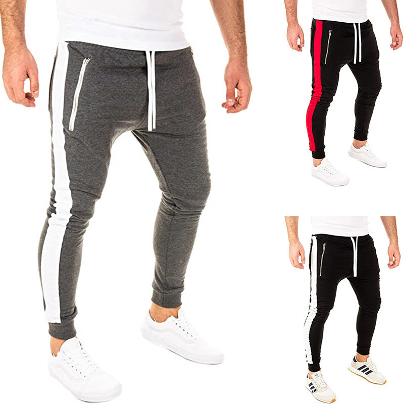 Herren Sportliche Jogginghose mit seitlichen Reißverschlusstaschen und elastischem Bund EB