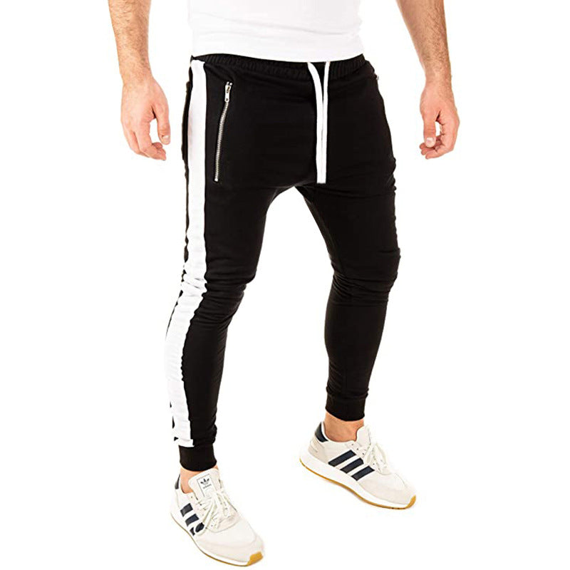 Herren Sportliche Jogginghose mit seitlichen Reißverschlusstaschen und elastischem Bund EB