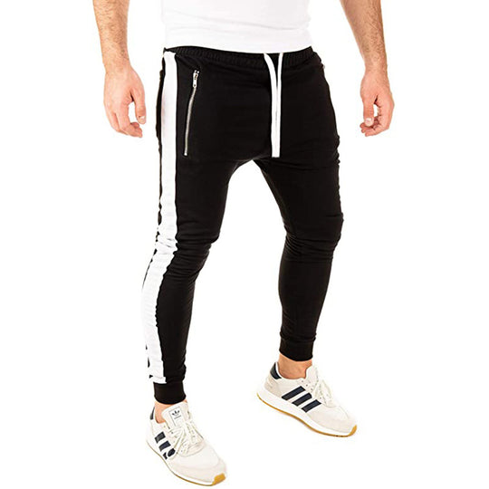 Herren Sportliche Jogginghose mit seitlichen Reißverschlusstaschen und elastischem Bund EB