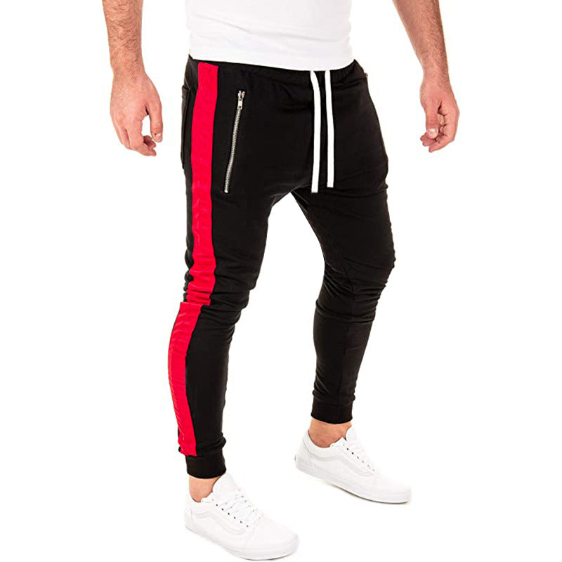 Herren Sportliche Jogginghose mit seitlichen Reißverschlusstaschen und elastischem Bund EB