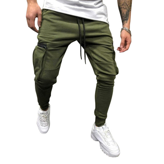 Herren modische Cargohose mit elastischem Bund und praktischen Taschen EB