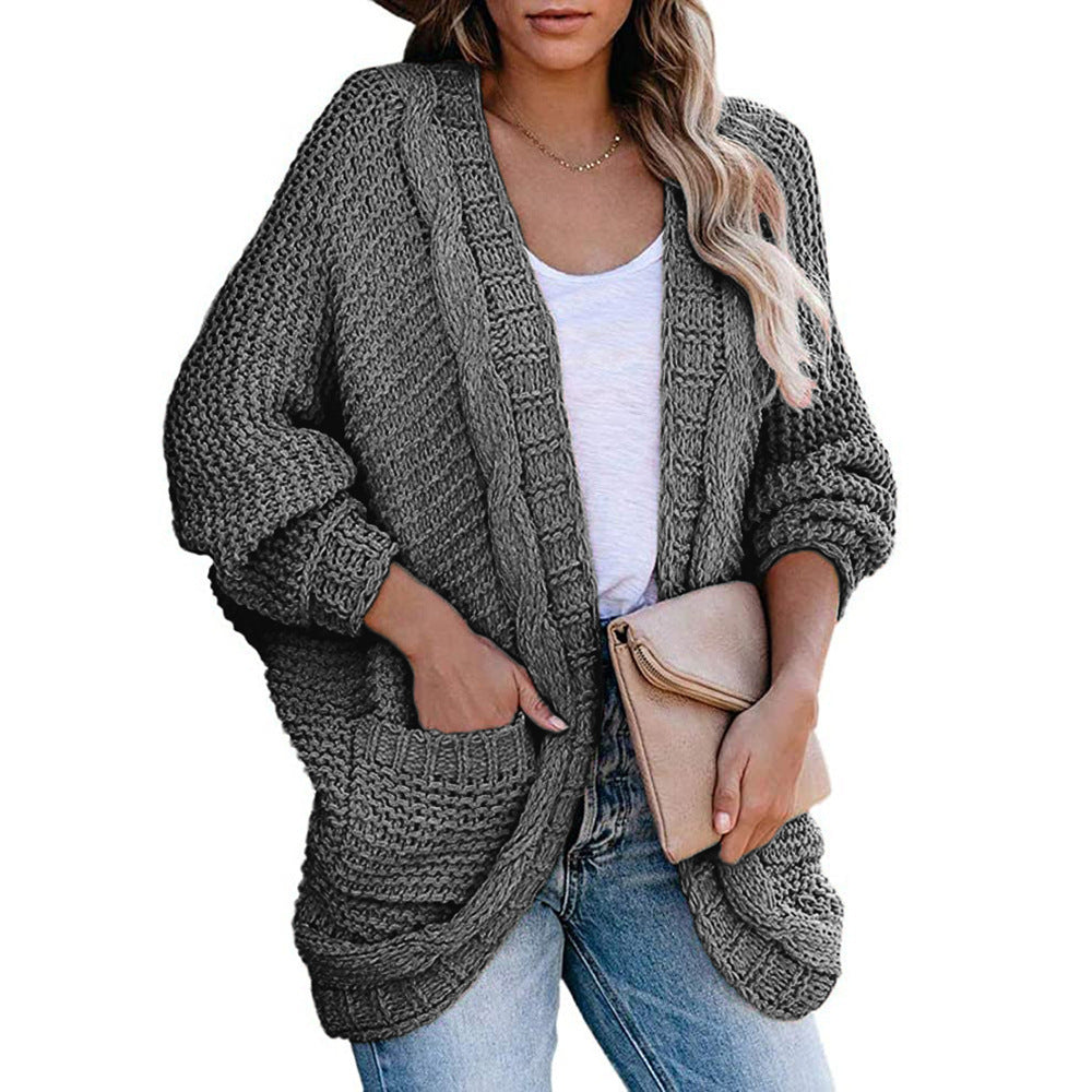 Damen Strickjacke mit lässigem Schnitt und tiefen Taschen EB
