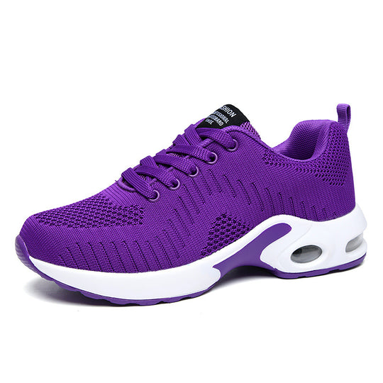 Damen nan leichte Strick-Fitnesssneaker mit sichtbarer Luftkammer-Dämpfung und viskoelastischer Innensohle EB