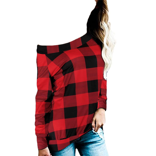Damen Oversized Pullover mit animalischem Muster und offener Schulter EB