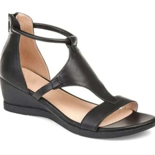 Damen Wedge-Sandalen mit elegantem Schnitt und verstellbarem Riemendesign EB