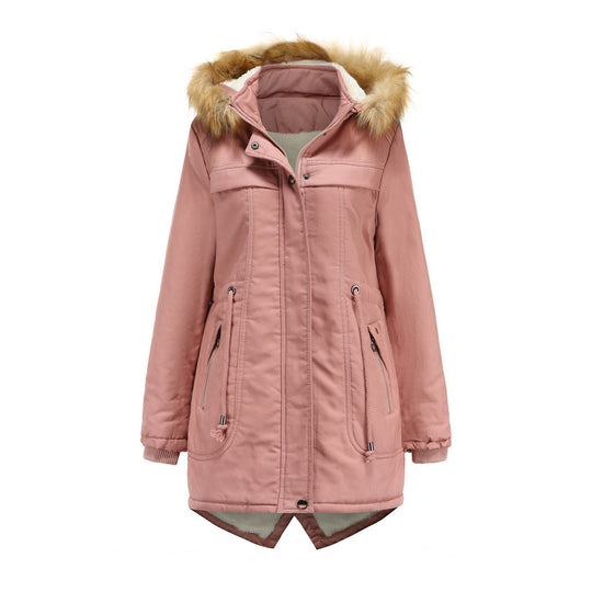 Damen Winterparka mit Kapuze und Kunstfellbesatz EB