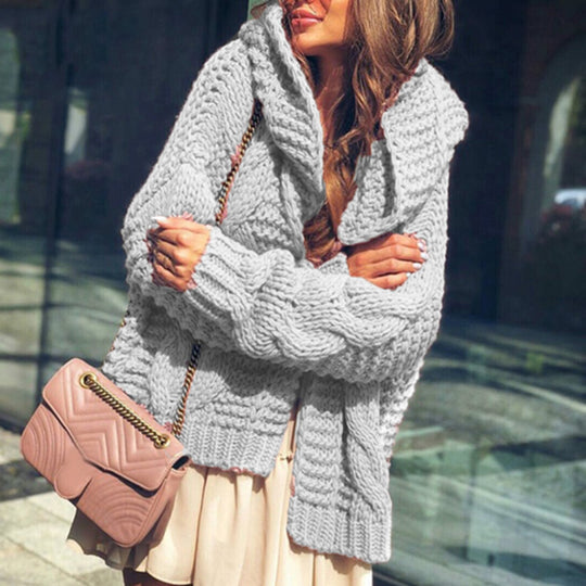 Damen Grobstrickjacke mit lässigen Oversized-Schnitt EB