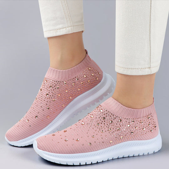 Damen Sneaker mit funkelnden Strassdetails EB