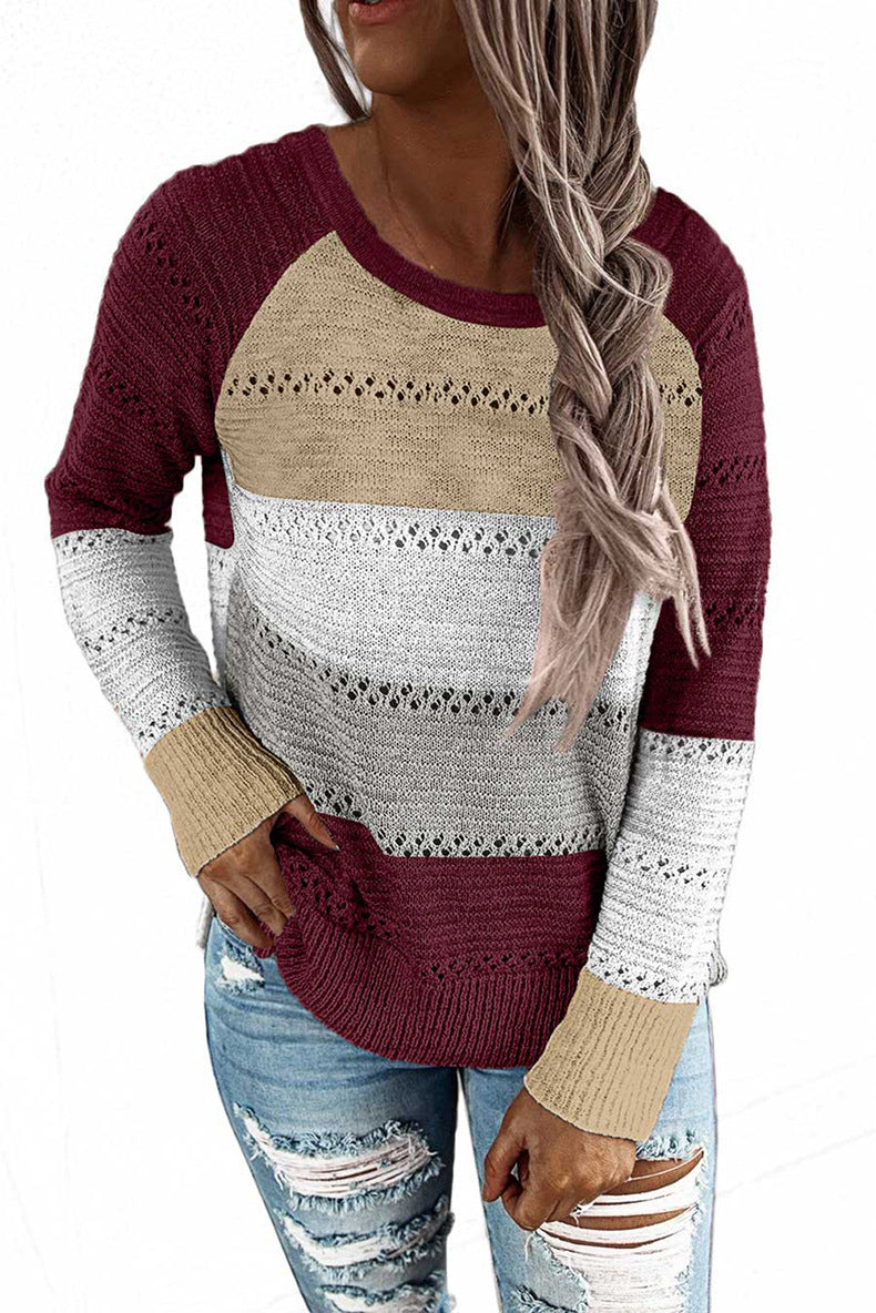Damen Lässige Strickjacke mit Reißverschluss und Kapuze EB