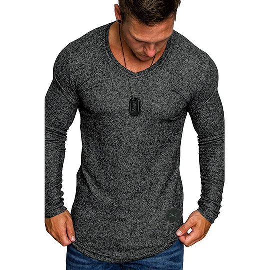 Herren Langarmshirt mit modernem V-Ausschnitt und komfortabler Passform EB