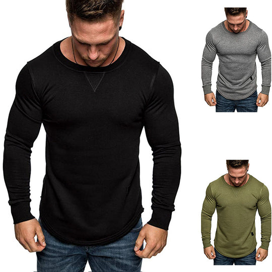 Herren Langarm-T-Shirt mit strukturiertem Design und sportlichem Schnitt EB
