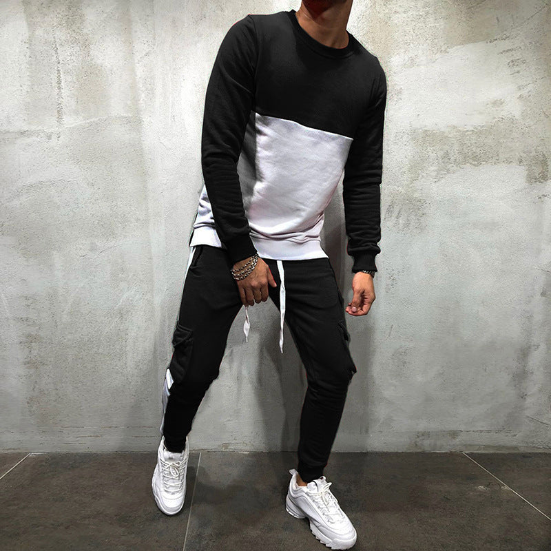 Herren modisches Sweatshirt- und Jogginghosen-Set mit funktionalen Taschen EB