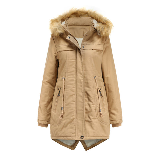Damen Winterparka mit Kapuze und Kunstfellbesatz EB