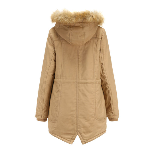 Damen Winterparka mit Kapuze und Kunstfellbesatz EB