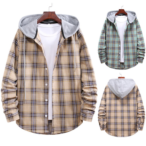 Herren Flanellhemdjacke mit integrierter Kapuze EB