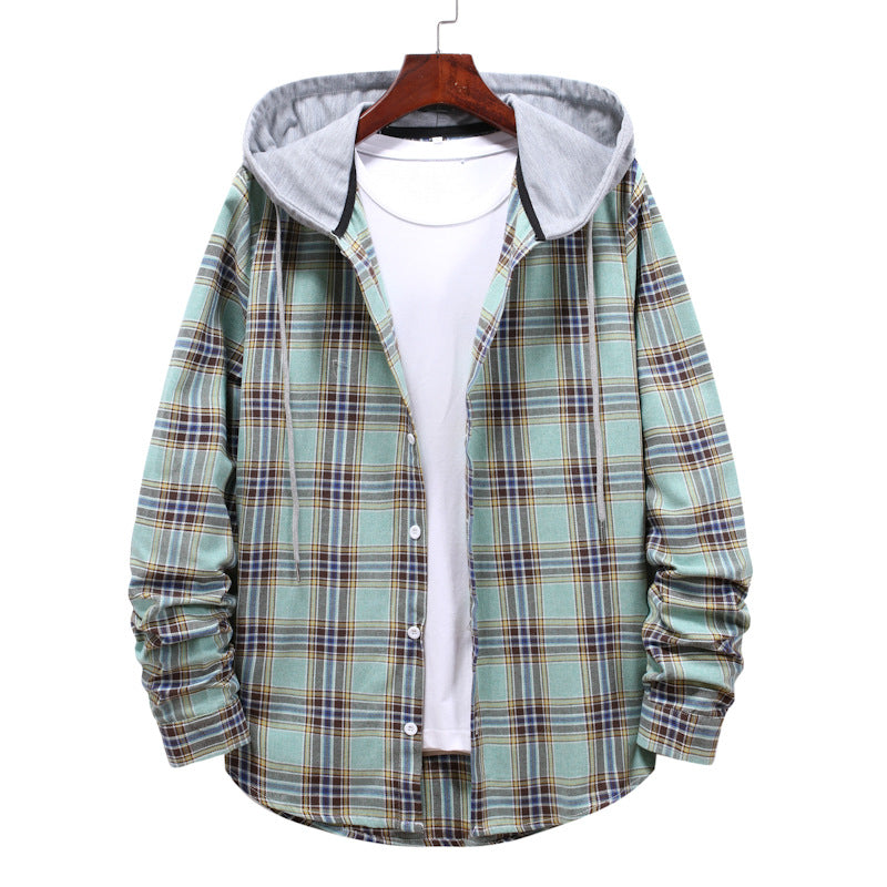 Herren Flanellhemdjacke mit integrierter Kapuze EB