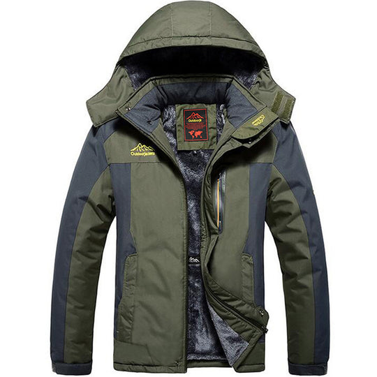 EB | Herren wasserdichte Winterjacke - Mit Kapuze und Brust-Reißverschlussfach