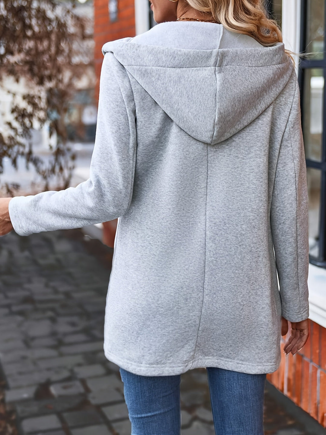 EB | Reißverschlussjacke mit Kapuze Polyester/baumwolle Lässig und Komfortabel