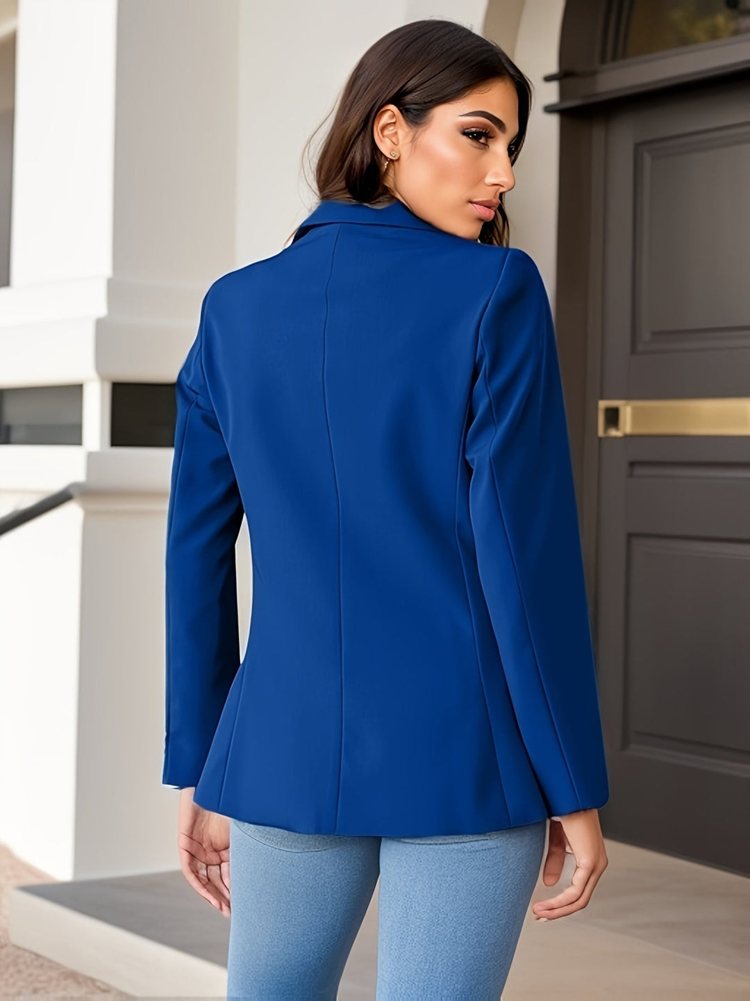 EB | Stilvolle Herbst Klassische Business Blazer mit Seitentaschen für Frauen