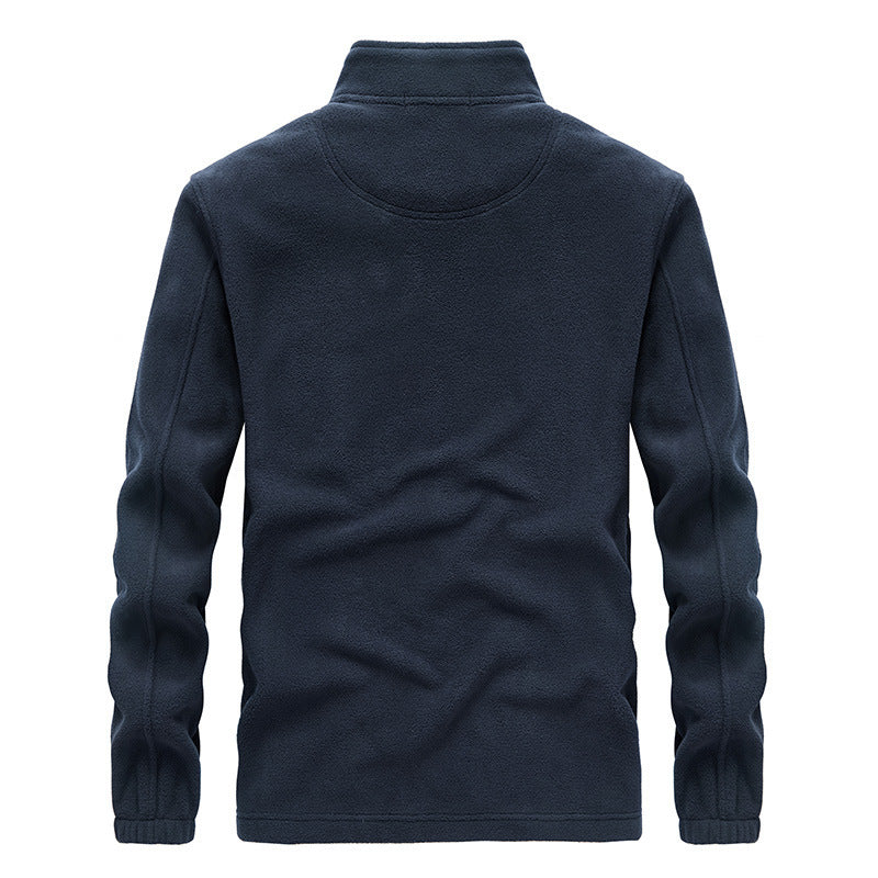 Herren Fleecejacke mit Sherpa Innenfutter, Stehkragen und Zweiwege-Reißverschluss EB