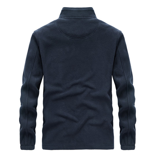 Herren Fleecejacke mit Sherpa Innenfutter, Stehkragen und Zweiwege-Reißverschluss EB