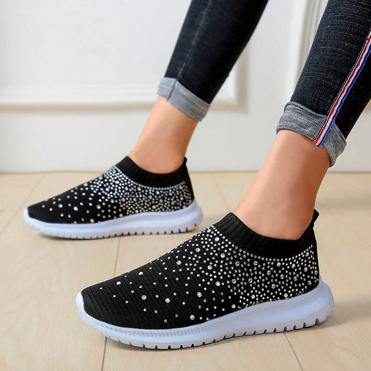 Damen Sneaker mit funkelnden Strassdetails EB