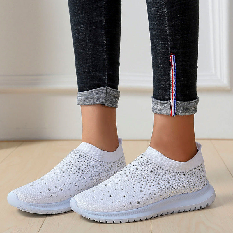 Damen Sneaker mit funkelnden Strassdetails EB