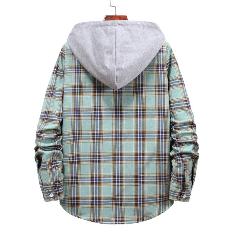 Herren Flanellhemdjacke mit integrierter Kapuze EB