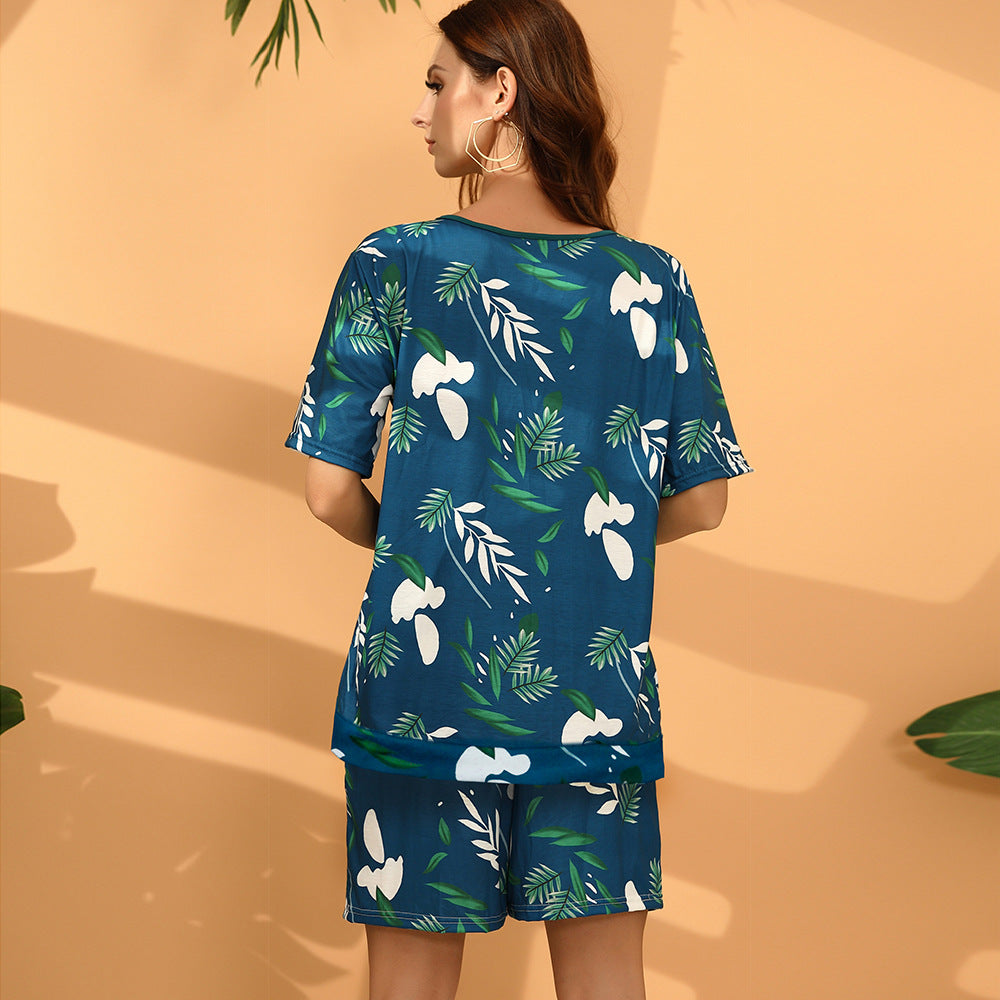 Damen lässiges Sommer-Outfit mit floralem Print EB