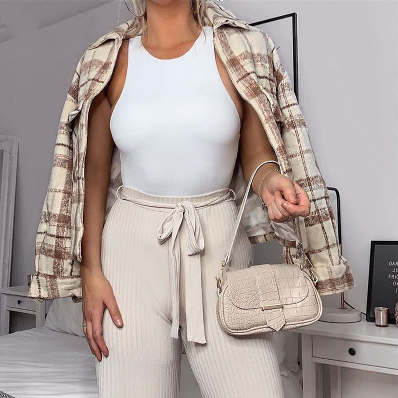 Damen Körpernahes Trägertop mit elegantem Rundhalsausschnitt und weichem Material EB