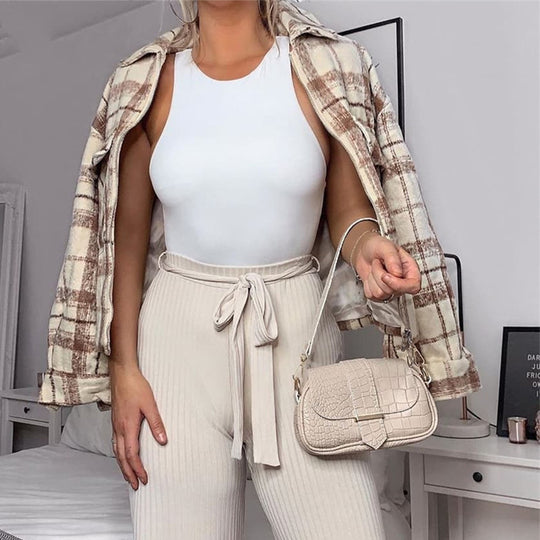 Damen Körpernahes Trägertop mit elegantem Rundhalsausschnitt und weichem Material EB