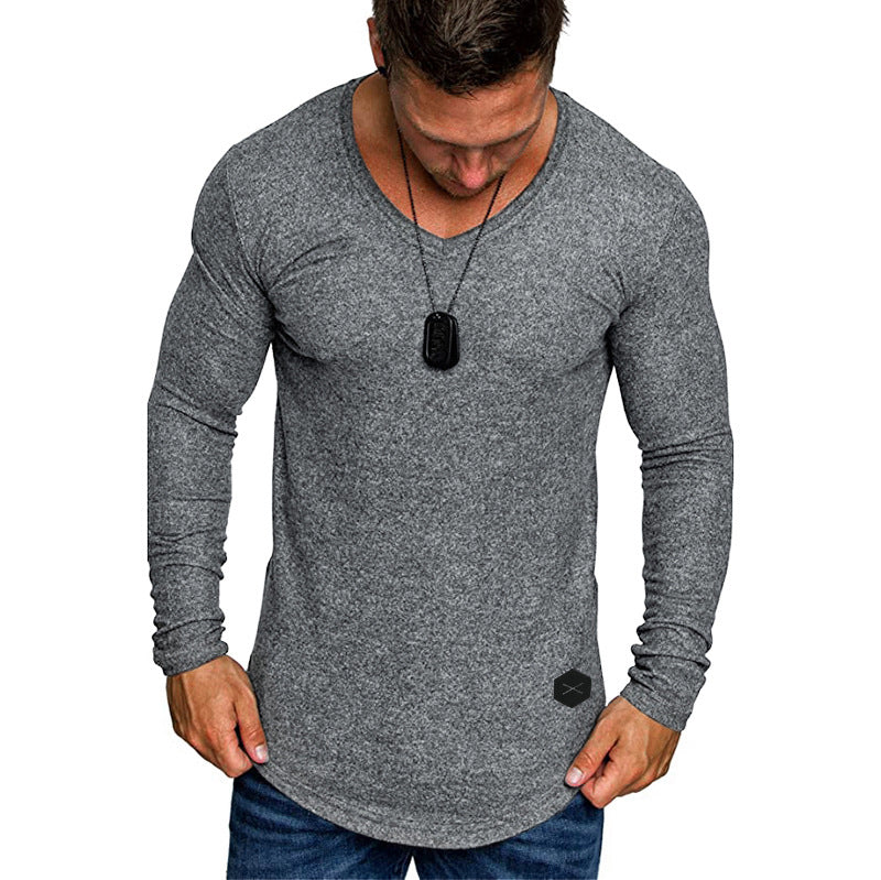 Herren Langarmshirt mit modernem V-Ausschnitt und komfortabler Passform EB