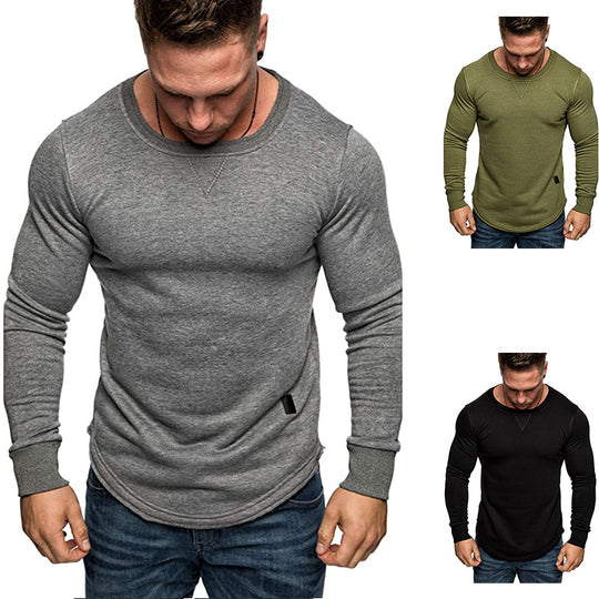 Herren Langarm-T-Shirt mit strukturiertem Design und sportlichem Schnitt EB