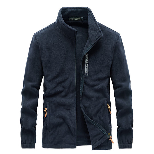Herren Fleecejacke mit Sherpa Innenfutter, Stehkragen und Zweiwege-Reißverschluss EB