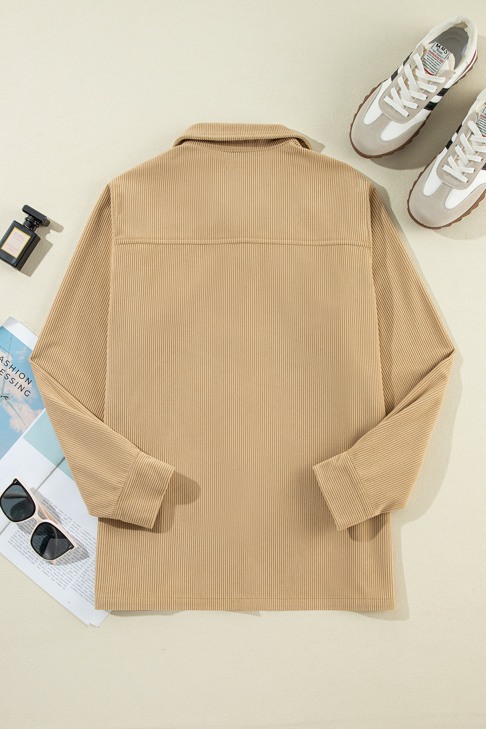 EB | Cordurahemdjacke mit Rüschendetails Baumwollmischung Elegant und Modern